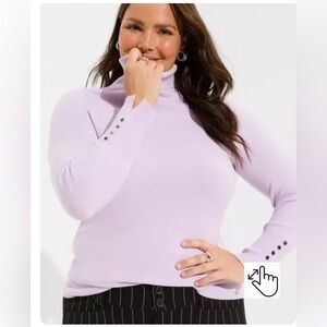 Torrid Everyday Soft Pullover Turtleneck Sweater Woman 3X Orchid Bloom 2023 NEW